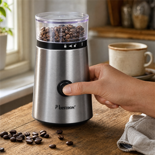 Bestron Electric Coffee Grinder — 150W Stainless Steel Bean & Spice Grinder