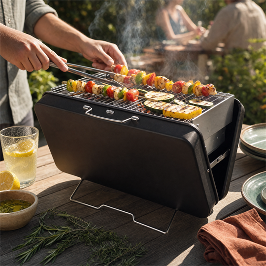 Grill Meister Foldable Barbecue — Portable Charcoal Grill