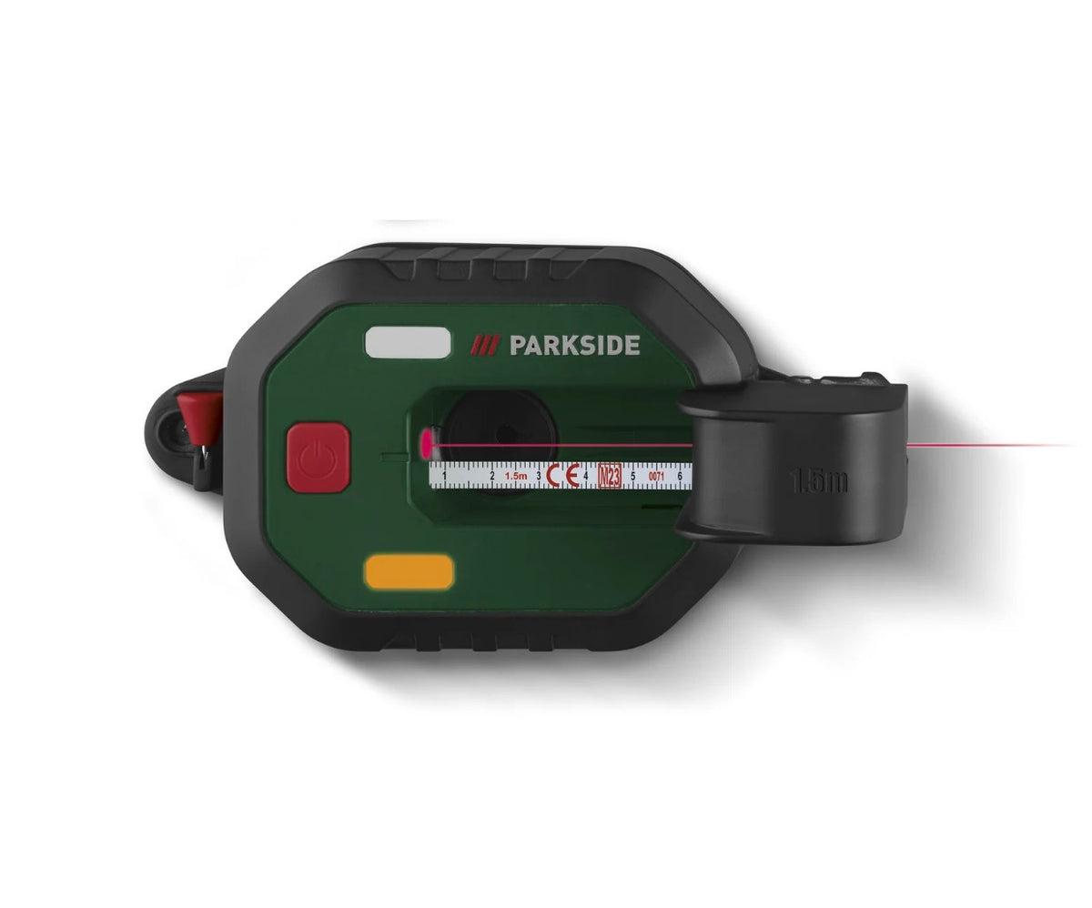 Parkside Laser-Wasserwaage mit Maßband — Laser Level with Built-In 1.5 m Tape