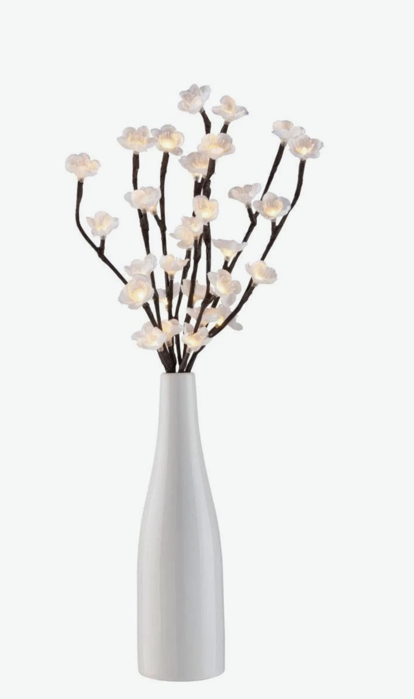 LIV & BO Ceramic Vase with LED Blossom Branch