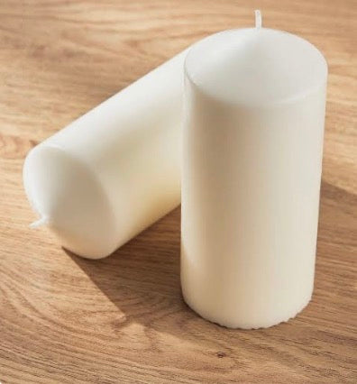 Livarno home pillar candle ivory, 2 pcs