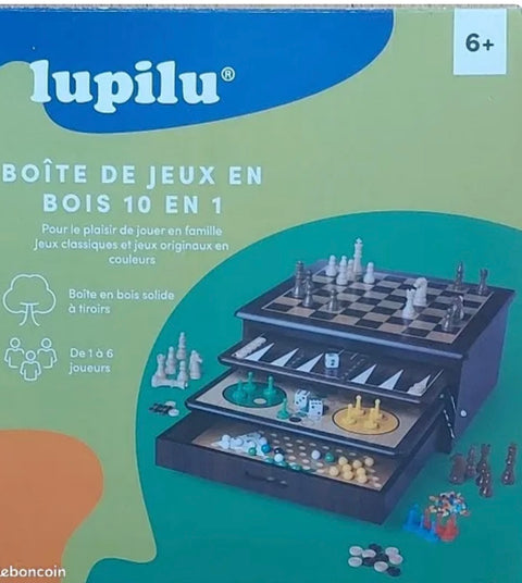 10-in-1 Wooden Game Box