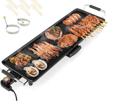 Alpina Teppanyaki Grill Plate XXL — 2000 W Extra-Long Electric Table Grill
