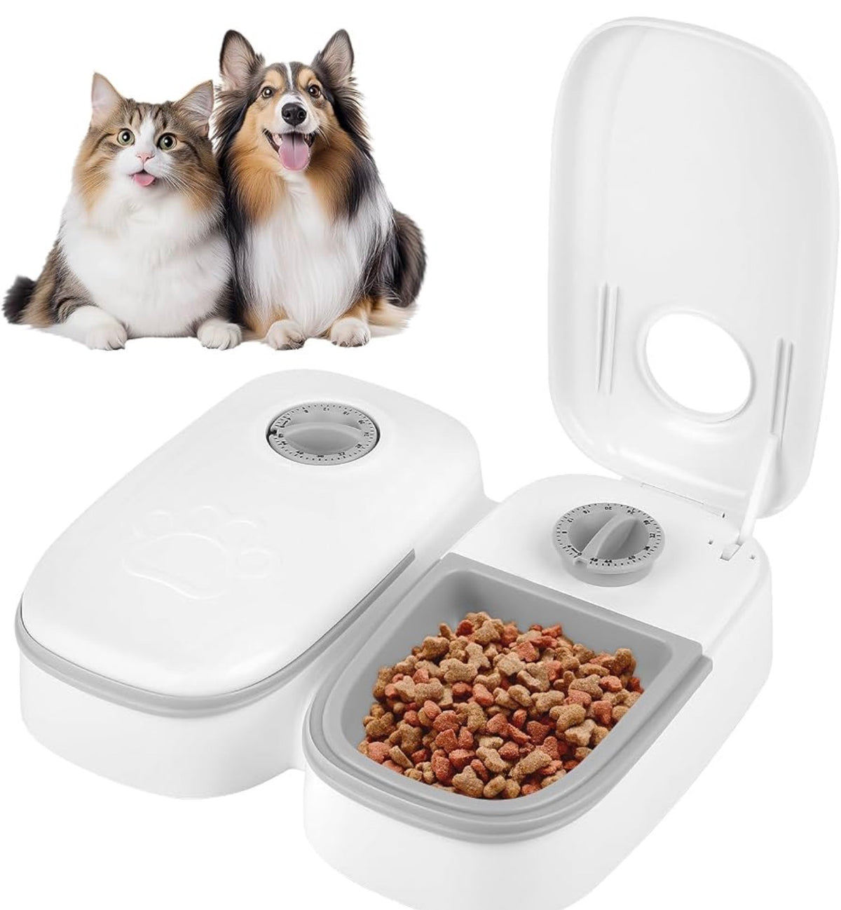 Automatic pet food dispenser for dogs and cats