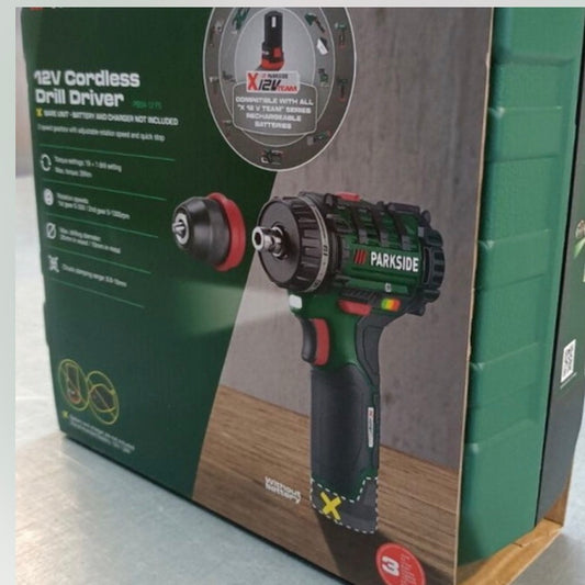 Parkside 12V Cordless Drill — Compact Drill Driver with Case
