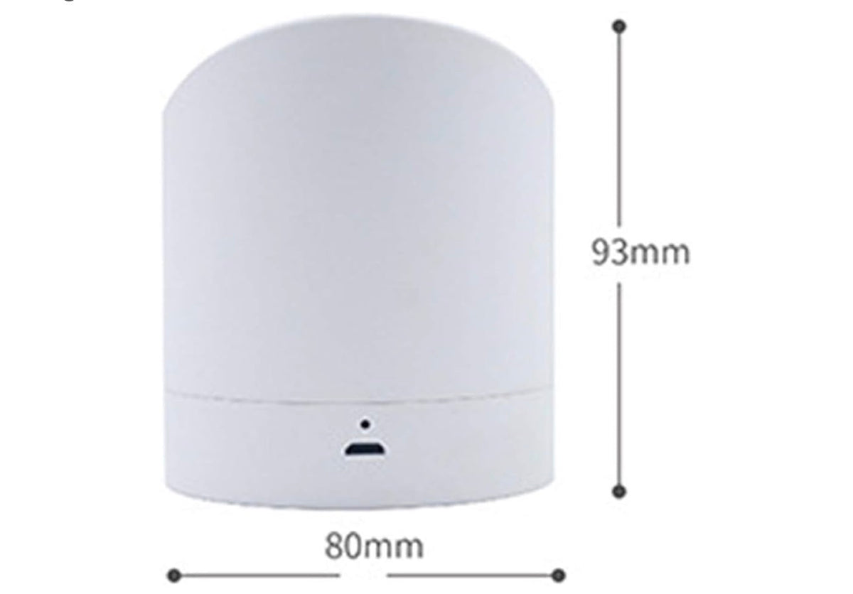 Mebus Digital Alarm Clock Night Light 2 in 1, Dimmable, 1200mAh Battery, Charging via Micro USB Cable (Included), Two Alarm Times, Snooze Function/Material: Plastic/Color: White/Model: 25649