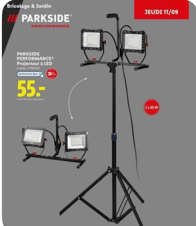 Parkside Performance LED Work Light with Tripod