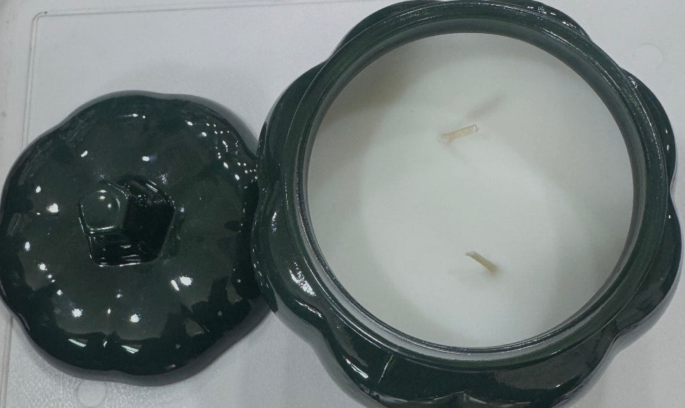 Livarno Home Double Wick Lidded Glass Pumpkin Scented Candle