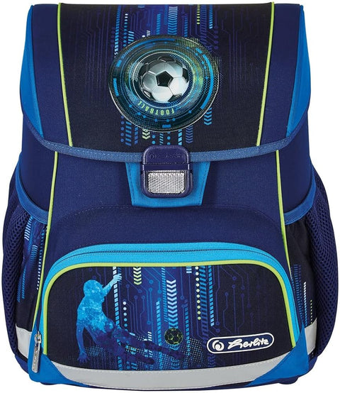 Herlitzยฎ School Backpack Loop Youth School Bag Back Bag | 16L Capacity | Men's Women's Unisex Sports | Student Casual | Roomy Durable | Soccer, Multicolor, Modern, Multicolor, Modern