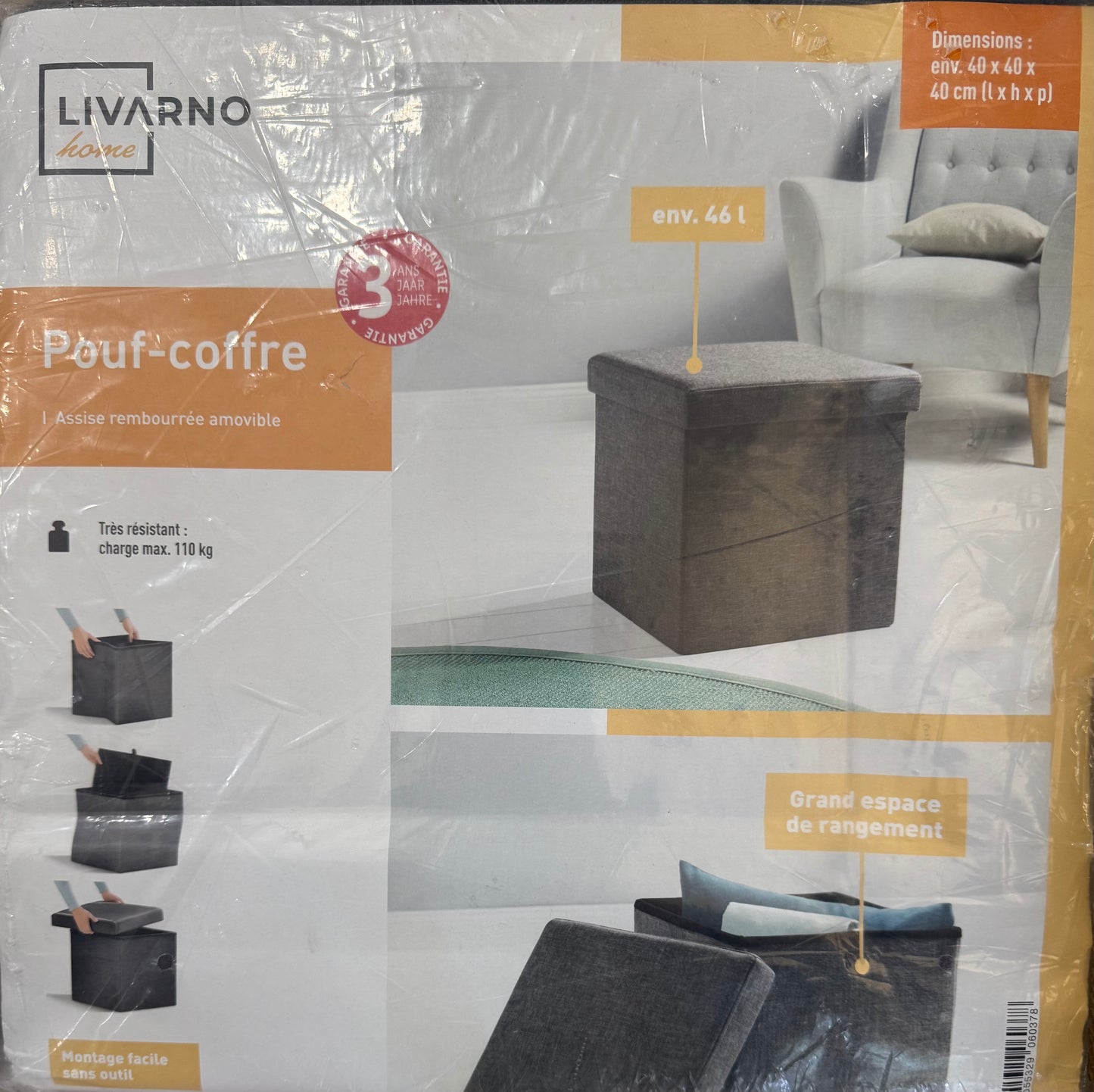 Livarno Home Storage Ottoman / Folding Pouffe