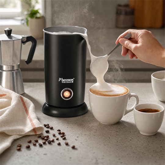 Bestron Milk Frother Viva Italia — Electric Hot & Cold Milk Foamer
