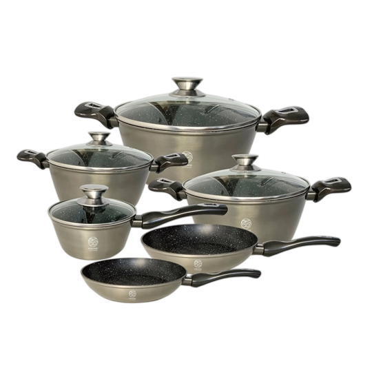 Prime Kitchen Forged 10-Piece Cookware Set, Marble Coating