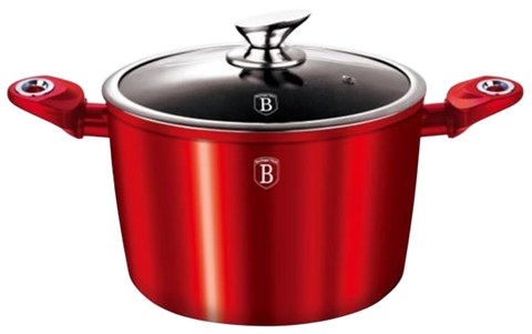 Berlinger Haus Metallic Line Burgundy Casserole with Lid— 4.7 L, 24 x 9.8 cm, Induction