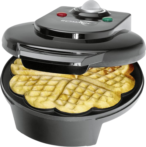 Bomann Heart-Shaped Waffle Maker — Non-Stick Plates & Adjustable Browning