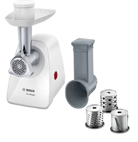 Bosch SmartPower Meat Grinder — Compact Mincer with Grating & Slicing Attachments