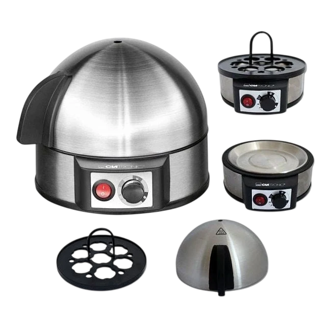 Clatronic Stainless Steel Egg Cooker — Electronic Hardness Control, Soft, Medium & Hard at Once