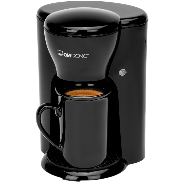 Clatronic One-Cup Coffee Machine — Ceramic Mug & Permanent Filter Included