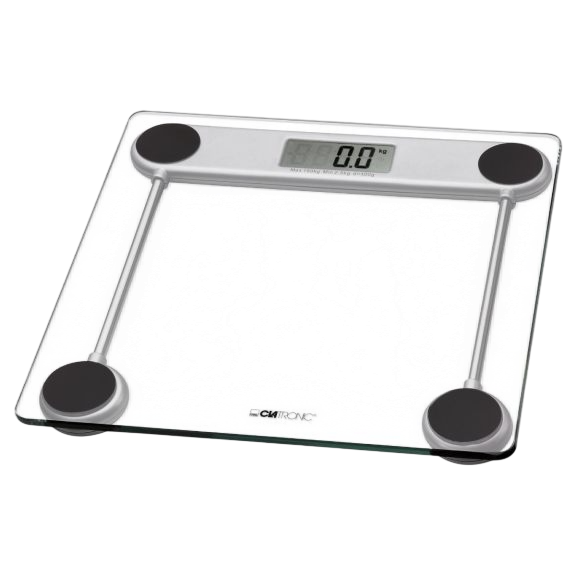 Clatronic Digital Glass Bathroom Scale — Tempered Safety Glass, LCD Display, 150 kg Capacity