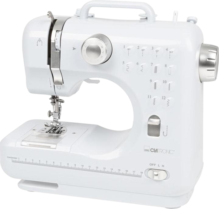 Clatronic Sewing Machine — 12 Stitch Programmes, Beginner Friendly, Battery Option