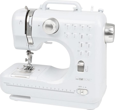 Clatronic Sewing Machine — 12 Stitch Programmes, Beginner Friendly, Battery Option