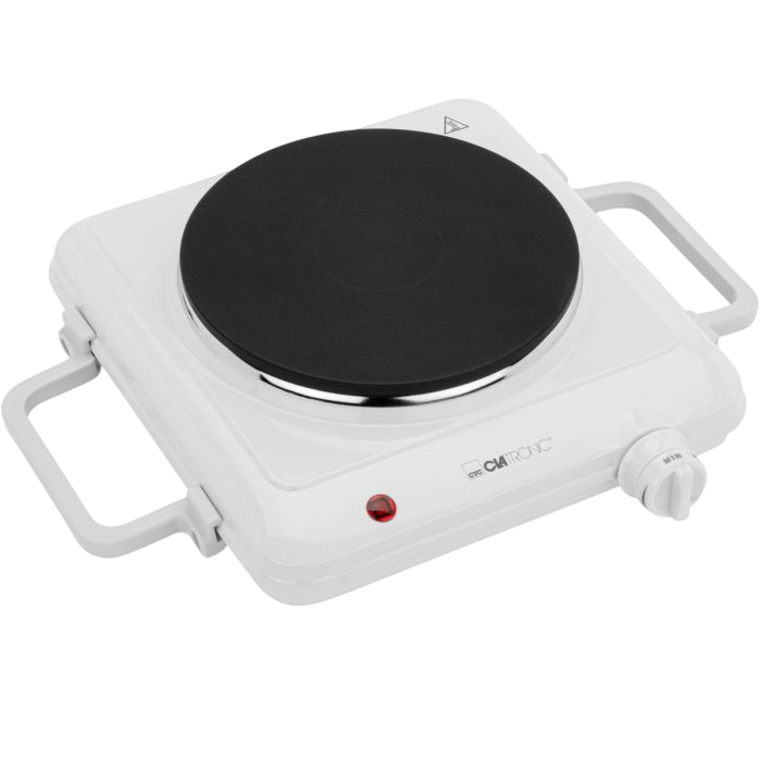Clatronic Single Hotplate — Continuously Adjustable Thermostat with Indicator Light