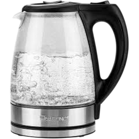 Clatronic Glass Kettle — BPA-Free Glass & Stainless Steel, Cordless with Safety Hinged Lid