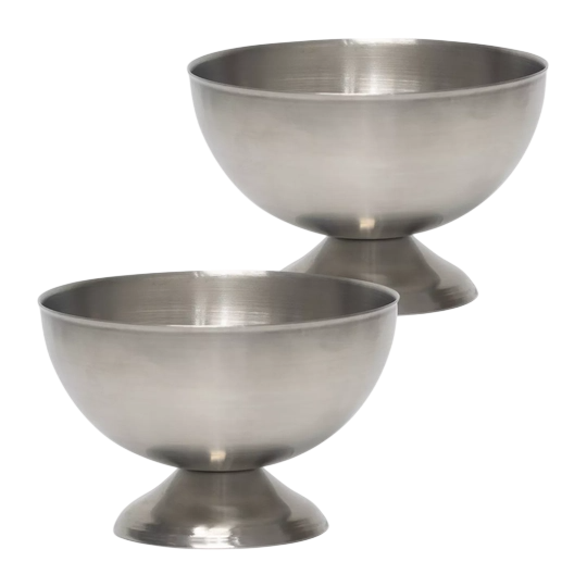 CROFTON — Low Stainless Steel Dessert Bowls, Set of 2, Dishwasher & Freezer Safe