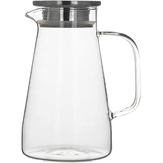 ERNESTO Glass Jug 1.2 L — approx. 10 x 23.5 cm with Stainless Steel Strainer Lid