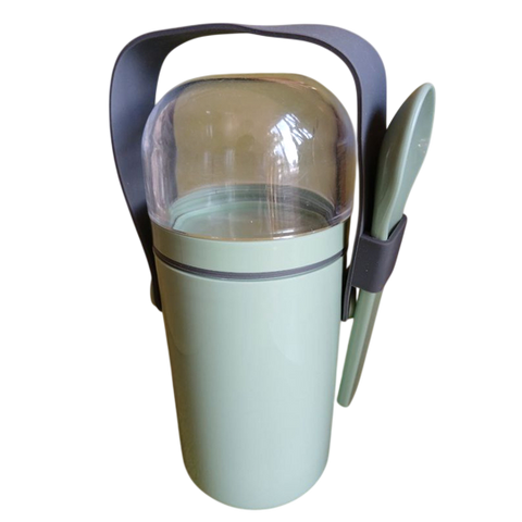 Ernesto Pot de Yaourt Compartimenté à Emporter — 530 ml Pot with 200 ml Topping Compartment