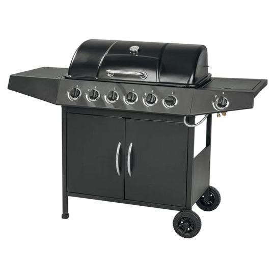 Grill Meister Gas BBQ Trolley — Multi-Burner Barbecue with Side Shelves