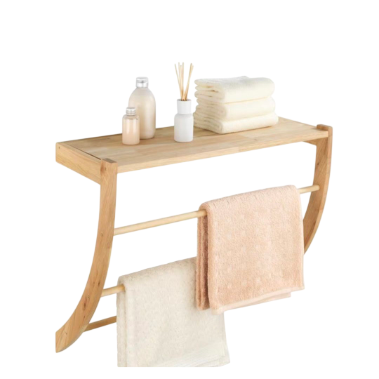 HOME CREATION Bamboo Bathroom Wall Shelf