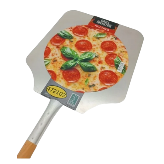 GRILL MEISTER Pizza Peel — Stainless Steel Pizza Peel with Wooden Handle