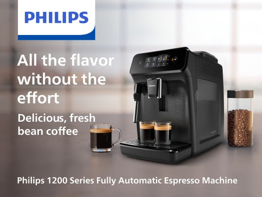 Philips 1200 Series — Automatic Espresso Machine + Classic Milk Frother
