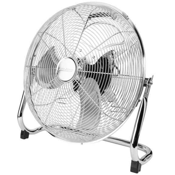 ProfiCare Wind Machine Floor Fan — Ø 50 cm, 4-Speed, Chrome Metal Body