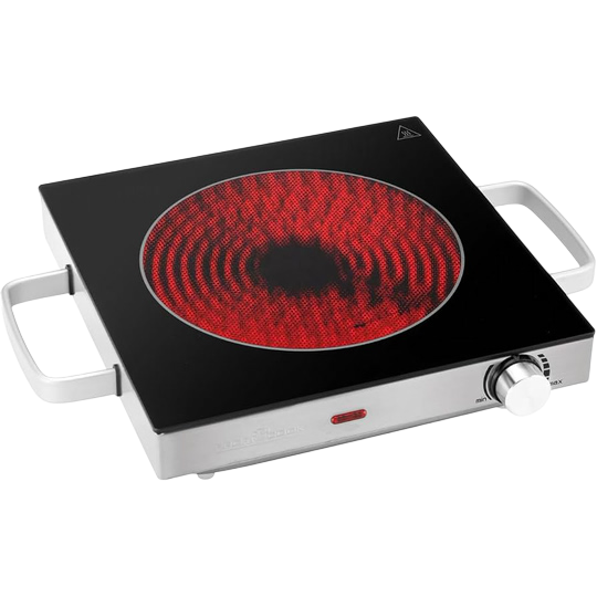 ProfiCook Infrared Single Cooking Plate — 2000 W, Glass-Ceramic Surface, Stainless Steel Housing