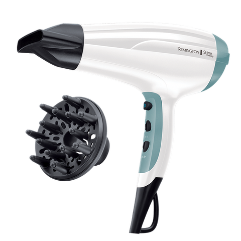 Remington Shine Therapy Dryer — Ionic Hair Dryer with Morrocan Argan Oil, Concentrator & Diffuser