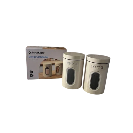 SilverCrest Set 1973 — 2 x 1.5 L Retro Storage Canisters with Viewing Window