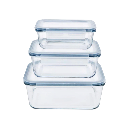SilverCrest Premium Glass Food Storage Set — 3-Piece Glass Container Set with Clip Lids