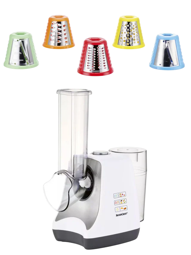 Switch On Electric Grater Machine – White Multi-Blade Rotary Grater