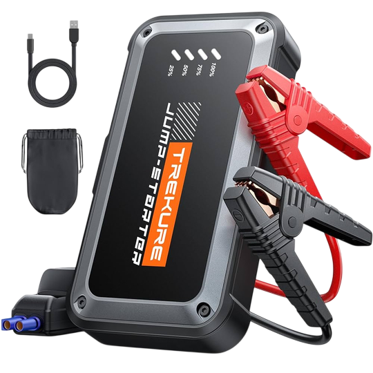 TREKURE TK10 Jump Starter — Portable Car Battery Booster with 4-Level Charge Indicator