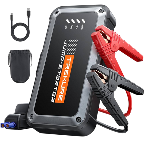 TREKURE TK10 Jump Starter — Portable Car Battery Booster with 4-Level Charge Indicator