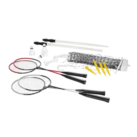 Crivit Sports Badminton Complete Set — 4 Rackets, 3 Shuttlecocks & Net