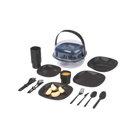 Crivit Camping Tableware Set — 33 Piece Outdoor Dinnerware Kit