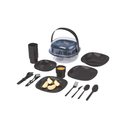 Crivit Camping Tableware Set — 33 Piece Outdoor Dinnerware Kit