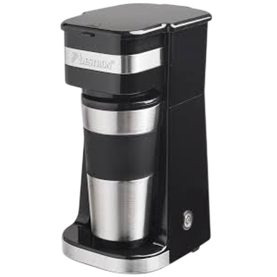 Bestron Personal Coffee Maker with Travel Mug — Coffee-to-Go Machine
