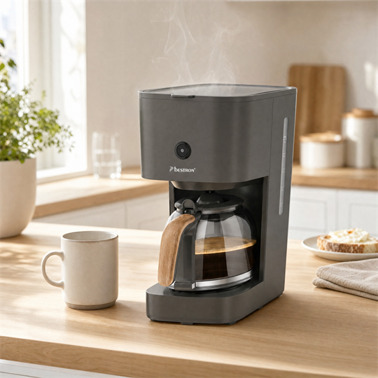 Bestron Filter Coffee Machine — 12-Cup Drip Coffee Maker with Glass Carafe