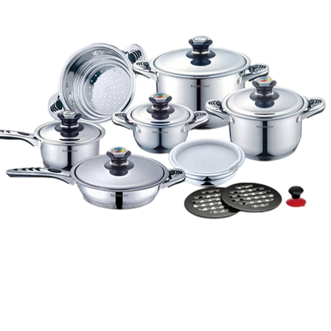 Royalty Line 16-Piece Stainless Steel Cookware Set — Complete Kitchen Set