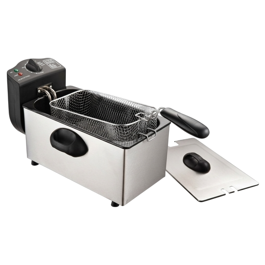 Royalty Line Stainless Steel Deep Fryer — with Removable Basket & Lid