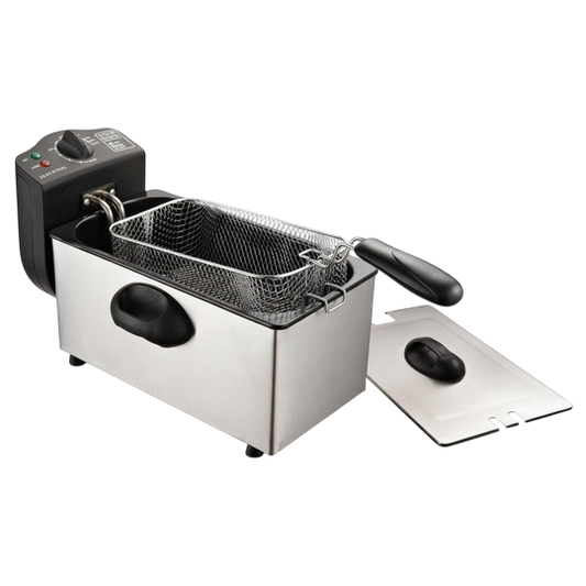 Royalty Line Stainless Steel Deep Fryer — with Removable Basket & Lid