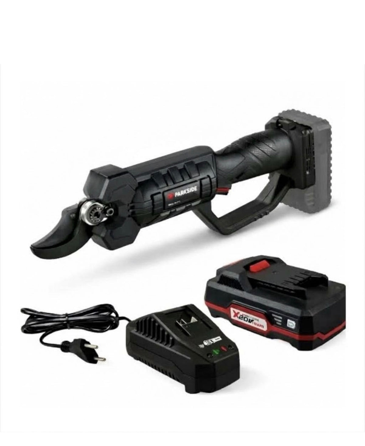 Parkside 20v cordless pruner/cutting capacity:max.28mm in softwood/max.15min in hardwood